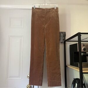 NWOT‎ SCANLAN THEODORE brown suede straight slim leg pants